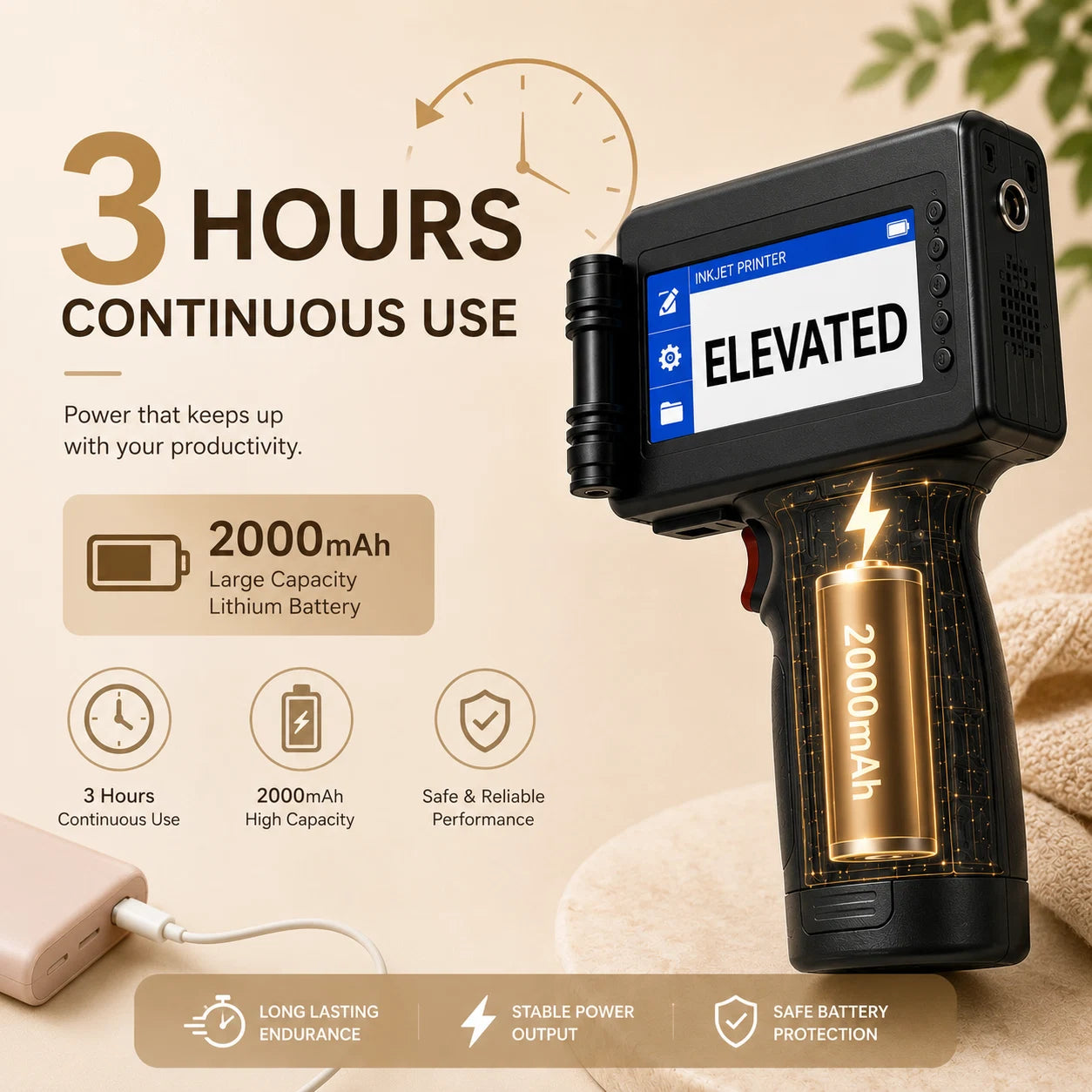 ELEVATED™ JetMark Pro-Handheld Inkjet Printer